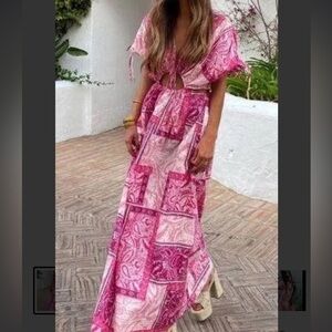 NWOT Zara pink maxi dress